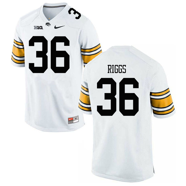 Men #36 Mitch Riggs Iowa Hawkeyes College Football Jerseys Sale-White